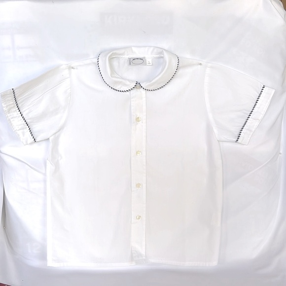 ARC- EN - CIEL Other - VINTAGE NWOT ITALIAN ARC-EN - CIEL CLASSIC WHITE KIDS SHIRT BLUE TRIM UNISEX 4T